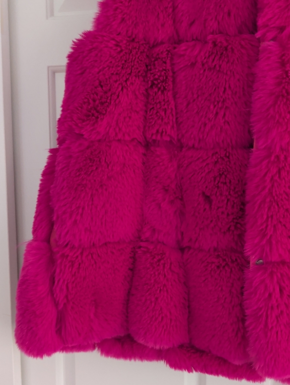 Jayley Collection Plush Faux Fur Vest - Hot Pink - Picture 2 of 6